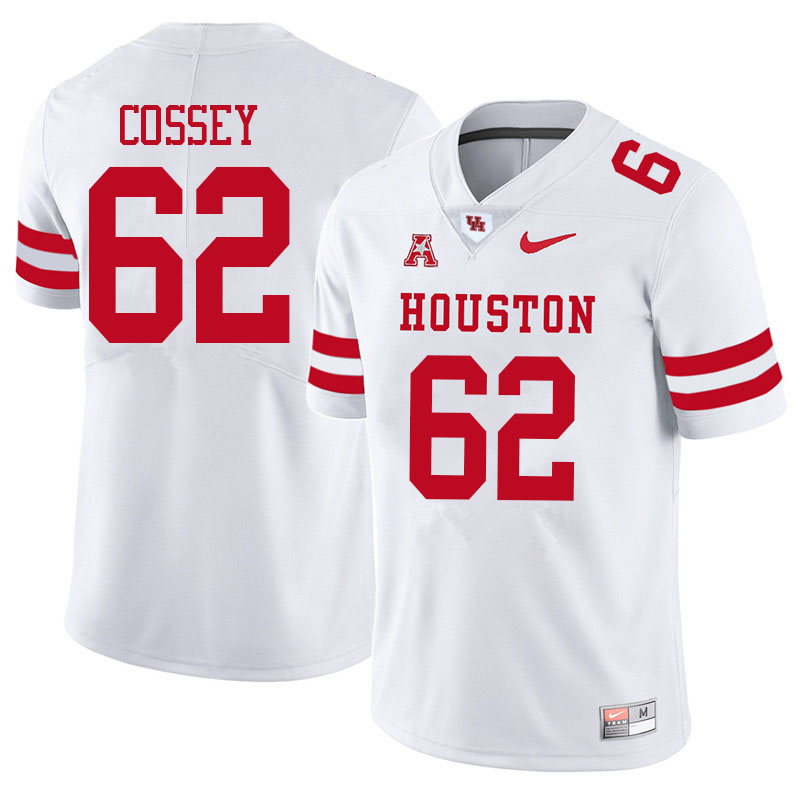 Men #62 Gabe Cossey Houston Cougars College Football Jerseys Sale-White - Click Image to Close